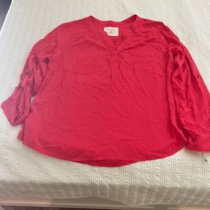 NWT pink polka dot rayon top